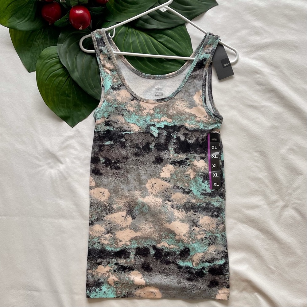Mossimo Scoop Neck Tank Top Multi-Color Abstract Print XL (Women’s)